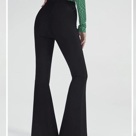 Commense Pants‎ Womens M High Waisted Essential Stretch Flare Black Thin Classic - Picture 2 of 15